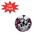 black and white rose sugar skull 1  Mini Buttons (100 pack) 