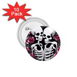 black and white rose sugar skull 1.75  Buttons (10 pack)