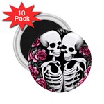 black and white rose sugar skull 2.25  Magnets (10 pack) 