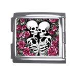 black and white rose sugar skull Mega Link Italian Charm (18mm)