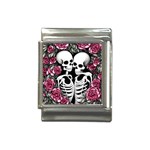 black and white rose sugar skull Italian Charm (13mm)