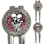 black and white rose sugar skull 3-in-1 Golf Divots