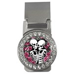 black and white rose sugar skull Money Clips (CZ) 