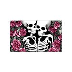 black and white rose sugar skull Sticker (Rectangular)