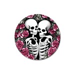 black and white rose sugar skull Magnet 3  (Round)