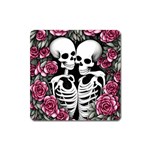 black and white rose sugar skull Square Magnet