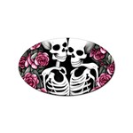 black and white rose sugar skull Sticker Oval (10 pack)