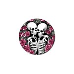 black and white rose sugar skull Golf Ball Marker