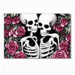 black and white rose sugar skull Postcard 4 x 6  (Pkg of 10)