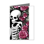 black and white rose sugar skull Mini Greeting Card