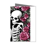 black and white rose sugar skull Mini Greeting Cards (Pkg of 8)