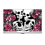 black and white rose sugar skull Business Card Holder