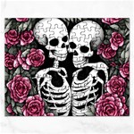 black and white rose sugar skull Rectangular Jigsaw Puzzl
