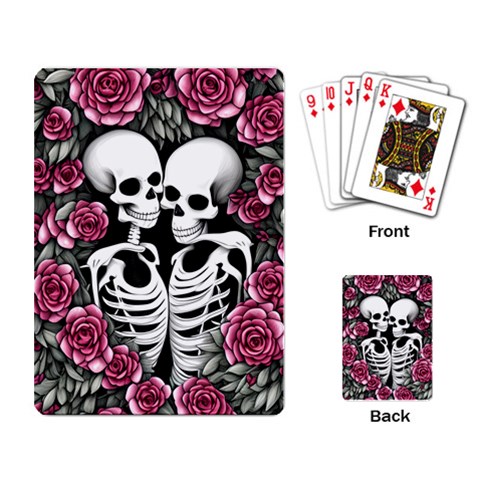 black and white rose sugar skull Playing Cards Single Design (Rectangle) from ArtsNow.com Back