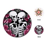 black and white rose sugar skull Playing Cards Single Design (Round)