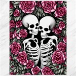 black and white rose sugar skull Canvas 12  x 16 