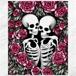 black and white rose sugar skull Canvas 16  x 20 