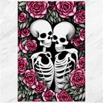 black and white rose sugar skull Canvas 24  x 36 