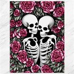 black and white rose sugar skull Canvas 36  x 48 