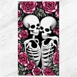 black and white rose sugar skull Canvas 40  x 72 