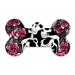 black and white rose sugar skull Dog Tag Bone (Two Sides)