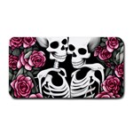 black and white rose sugar skull Medium Bar Mat