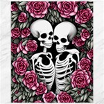 black and white rose sugar skull Canvas 11  x 14 