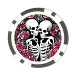 black and white rose sugar skull Poker Chip Card Guard