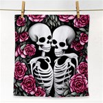 black and white rose sugar skull Face Towel