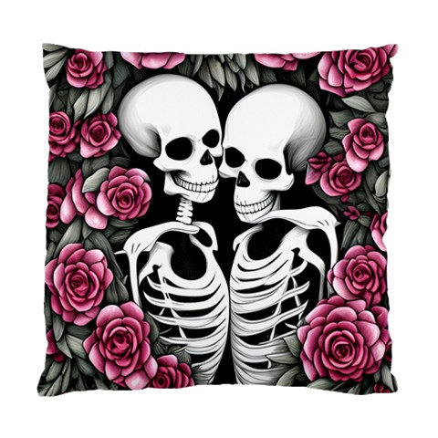 black and white rose sugar skull Standard Cushion Case (One Side) from ArtsNow.com Front