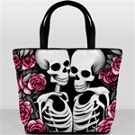 black and white rose sugar skull Bucket Bag