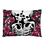 black and white rose sugar skull Pillow Case