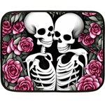 black and white rose sugar skull One Side Fleece Blanket (Mini)