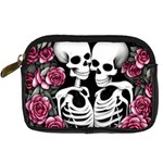 black and white rose sugar skull Digital Camera Leather Case