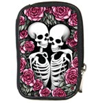 black and white rose sugar skull Compact Camera Leather Case