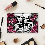 black and white rose sugar skull Cosmetic Bag (Medium)