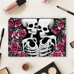 black and white rose sugar skull Cosmetic Bag (Large)