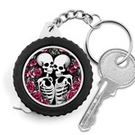 black and white rose sugar skull Measuring Tape