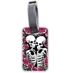 black and white rose sugar skull Luggage Tag (two sides)