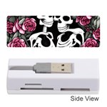 black and white rose sugar skull Memory Card Reader (Stick)