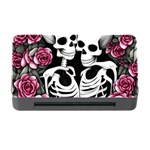 black and white rose sugar skull Memory Card Reader with CF