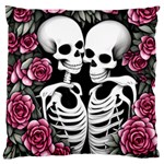 black and white rose sugar skull Large Cushion Case (One Side)