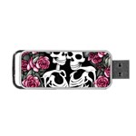 black and white rose sugar skull Portable USB Flash (One Side)