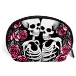 black and white rose sugar skull Accessory Pouch (Large)