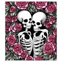 black and white rose sugar skull Drawstring Pouch (Small) from ArtsNow.com Back