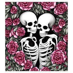 black and white rose sugar skull Drawstring Pouch (Large) from ArtsNow.com Back