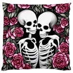 black and white rose sugar skull Standard Premium Plush Fleece Cushion Case (Two Sides)