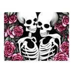 black and white rose sugar skull Premium Plush Fleece Blanket (Mini)