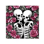 black and white rose sugar skull Square Satin Scarf (30  x 30 )