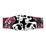 black and white rose sugar skull Stretchable Headband